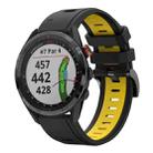 For Garmin Approach S62 22mm Two-Color Sports Silicone Watch Band(Black+Yellow) - 1