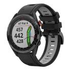 For Garmin Approach S62 22mm Two-Color Sports Silicone Watch Band(Black+Grey) - 1