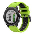 For Garmin Approach S62 22mm Two-Color Sports Silicone Watch Band(Lime Green + Black) - 1