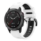 For Garmin Fenix 6 Sapphire GPS 22mm Two-Color Sports Silicone Watch Band(White+Black) - 1