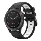 For Garmin Fenix 6 Sapphire GPS 22mm Two-Color Sports Silicone Watch Band(Black+White) - 1