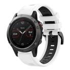 For Garmin Fenix 5 22mm Two-Color Sports Silicone Watch Band(White+Black) - 1