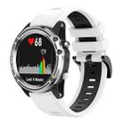 For Garmin Quatix 5 22mm Two-Color Sports Silicone Watch Band(White+Black) - 1