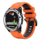 For Garmin Quatix 5 22mm Two-Color Sports Silicone Watch Band(Orange+Black) - 1