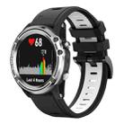 For Garmin Quatix 5 22mm Two-Color Sports Silicone Watch Band(Black+White) - 1