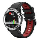 For Garmin Quatix 5 22mm Two-Color Sports Silicone Watch Band(Black+Red) - 1