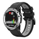 For Garmin Quatix 5 22mm Two-Color Sports Silicone Watch Band(Black+Grey) - 1