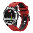 For Garmin Quatix 5 22mm Two-Color Sports Silicone Watch Band(Red+Black) - 1