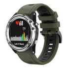 For Garmin Quatix 5 22mm Two-Color Sports Silicone Watch Band(Army Green + Black) - 1