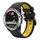 For Garmin Quatix 5 Sapphire 22mm Two-Color Sports Silicone Watch Band(Black+Yellow) - 1