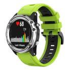 For Garmin Quatix 5 Sapphire 22mm Two-Color Sports Silicone Watch Band(Lime Green + Black) - 1