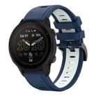 For Garmin Forerunner 955 22mm Two-Color Sports Silicone Watch Band(Midnight Blue + White) - 1
