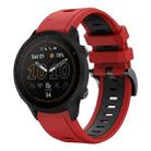 For Garmin Forerunner 955 22mm Two-Color Sports Silicone Watch Band(Red+Black) - 1