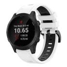 For Garmin Forerunner 945 22mm Two-Color Sports Silicone Watch Band(White+Black) - 1
