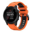 For Garmin Forerunner 945 22mm Two-Color Sports Silicone Watch Band(Orange+Black) - 1