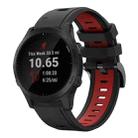 For Garmin Forerunner 945 22mm Two-Color Sports Silicone Watch Band(Black+Red) - 1