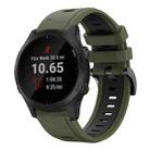 For Garmin Forerunner 945 22mm Two-Color Sports Silicone Watch Band(Army Green + Black) - 1