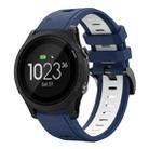 For Garmin Forerunner 935 22mm Two-Color Sports Silicone Watch Band(Midnight Blue + White) - 1