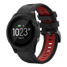 For Garmin Forerunner 935 22mm Two-Color Sports Silicone Watch Band(Black+Red) - 1