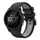 For Garmin Forerunner 935 22mm Two-Color Sports Silicone Watch Band(Black+Grey) - 1