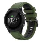 For Garmin Forerunner 935 22mm Two-Color Sports Silicone Watch Band(Army Green + Black) - 1