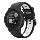 For Garmin Instinct 2 22mm Two-Color Sports Silicone Watch Band(Black+White) - 1