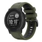 For Garmin Instinct 2 22mm Two-Color Sports Silicone Watch Band(Army Green + Black) - 1