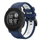 For Garmin Instinct 22mm Two-Color Sports Silicone Watch Band(Midnight Blue + White) - 1