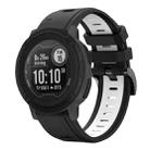 For Garmin Instinct 22mm Two-Color Sports Silicone Watch Band(Black+White) - 1