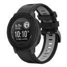 For Garmin Instinct 22mm Two-Color Sports Silicone Watch Band(Black+Grey) - 1