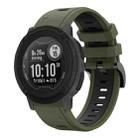 For Garmin Instinct 22mm Two-Color Sports Silicone Watch Band(Army Green + Black) - 1