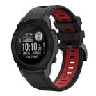 For Garmin Descent G1 22mm Two-Color Sports Silicone Watch Band(Black+Red) - 1