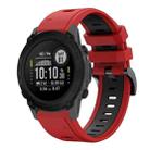 For Garmin Descent G1 22mm Two-Color Sports Silicone Watch Band(Red+Black) - 1