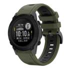 For Garmin Descent G1 22mm Two-Color Sports Silicone Watch Band(Army Green + Black) - 1