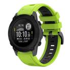 For Garmin Descent G1 22mm Two-Color Sports Silicone Watch Band(Lime Green + Black) - 1