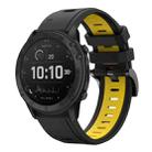 For Garmin Tactix Delta 26mm Two-Color Sports Silicone Watch Band(Black+Yellow) - 1