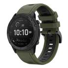 For Garmin Tactix Delta 26mm Two-Color Sports Silicone Watch Band(Army Green + Black) - 1