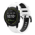 For Garmin Enduro 26mm Two-Color Sports Silicone Watch Band(White+Black) - 1