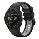 For Garmin Enduro 26mm Two-Color Sports Silicone Watch Band(Black+Grey) - 1