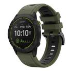 For Garmin Enduro 26mm Two-Color Sports Silicone Watch Band(Army Green + Black) - 1