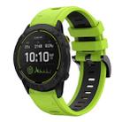 For Garmin Enduro 26mm Two-Color Sports Silicone Watch Band(Lime Green + Black) - 1