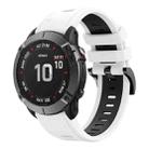 For Garmin Fenix 6X Sapphire 26mm Two-Color Sports Silicone Watch Band(White+Black) - 1