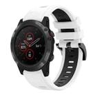 For Garmin Fenix 5X Sapphire 26mm Two-Color Sports Silicone Watch Band(White+Black) - 1