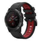 For Garmin Fenix 5X Sapphire 26mm Two-Color Sports Silicone Watch Band(Black+Red) - 1