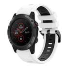 For Garmin Fenix 5X Plus 26mm Two-Color Sports Silicone Watch Band(White+Black) - 1