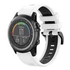 For Garmin Fenix 3 26mm Two-Color Sports Silicone Watch Band(White+Black) - 1