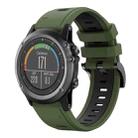 For Garmin Fenix 3 HR 26mm Two-Color Sports Silicone Watch Band(Army Green + Black) - 1