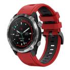 For Garmin Descent MK 2 26mm Two-Color Sports Silicone Watch Band(Red+Black) - 1