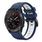 For Garmin Descent MK 2i 26mm Two-Color Sports Silicone Watch Band(Midnight Blue + White) - 1