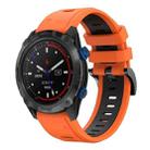 For Garmin Descent MK 2i 26mm Two-Color Sports Silicone Watch Band(Orange+Black) - 1